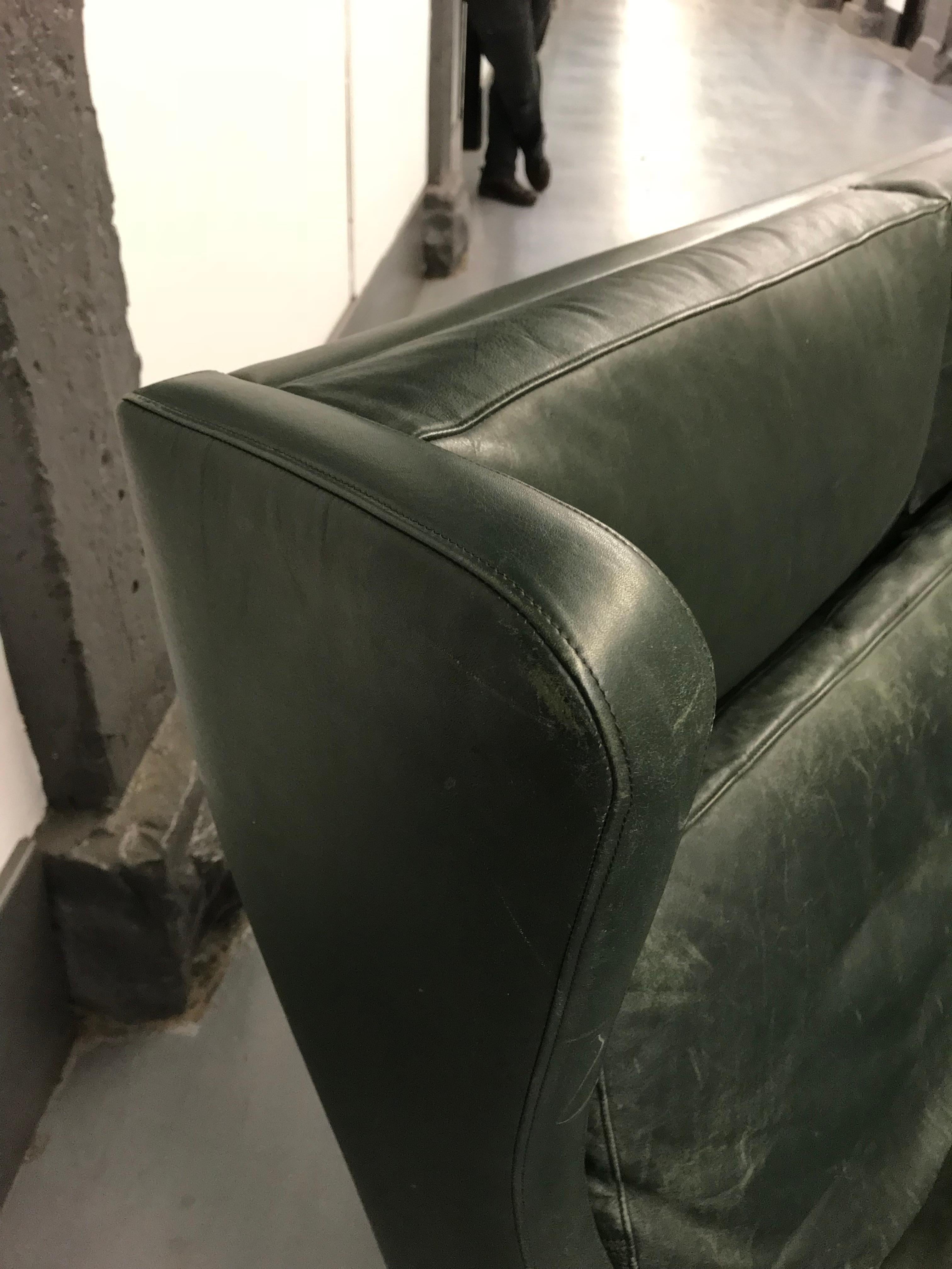 Pelle Divano in stile Greene & Greene Mogensen in pelle verde in vendita