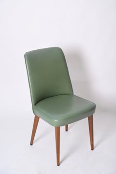Green Leather Chair by Anonima Castelli, Italy, 1950s