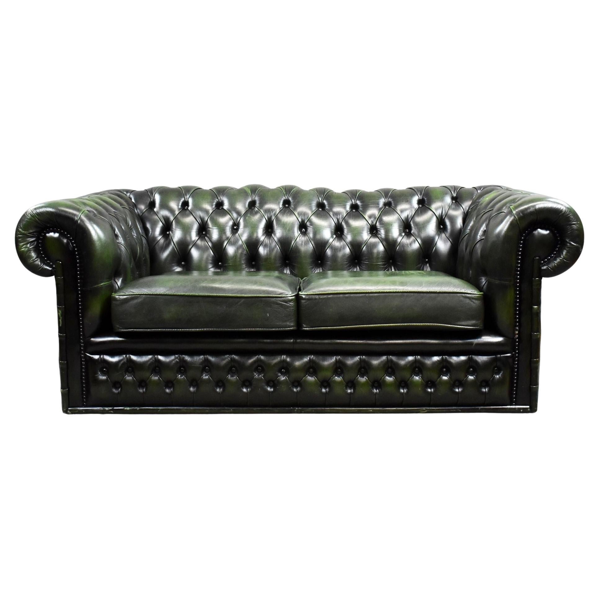 Green Leather Chesterfield