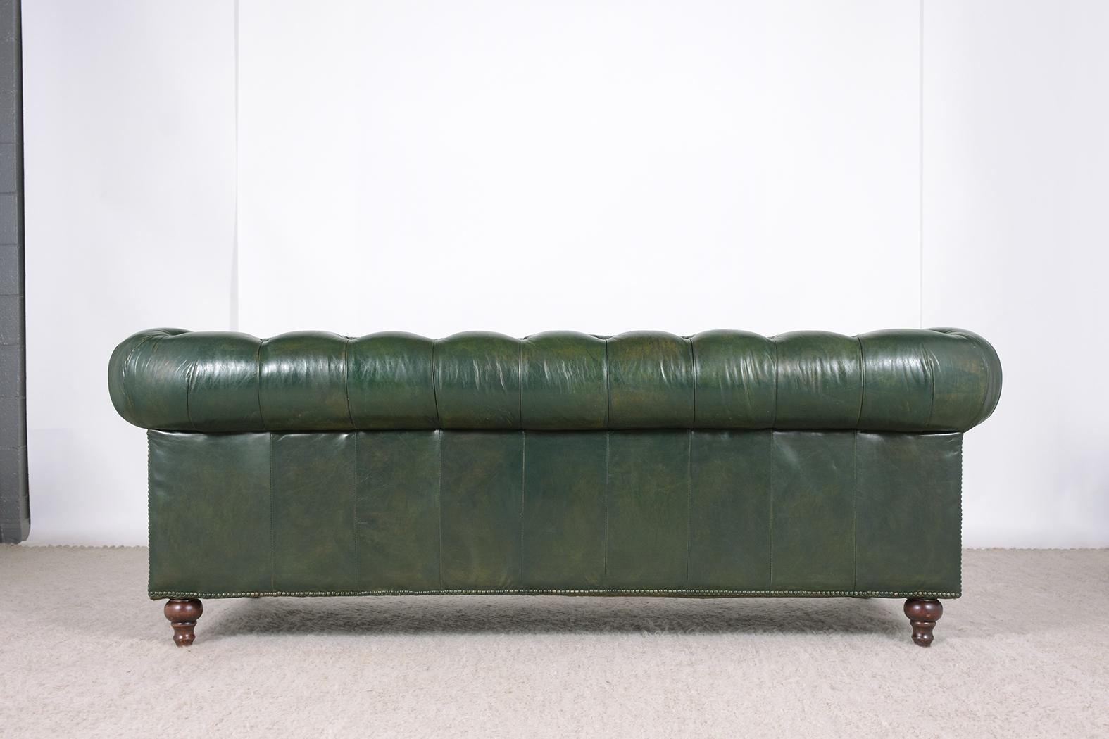 Green Leather Chesterfield Sofa 3