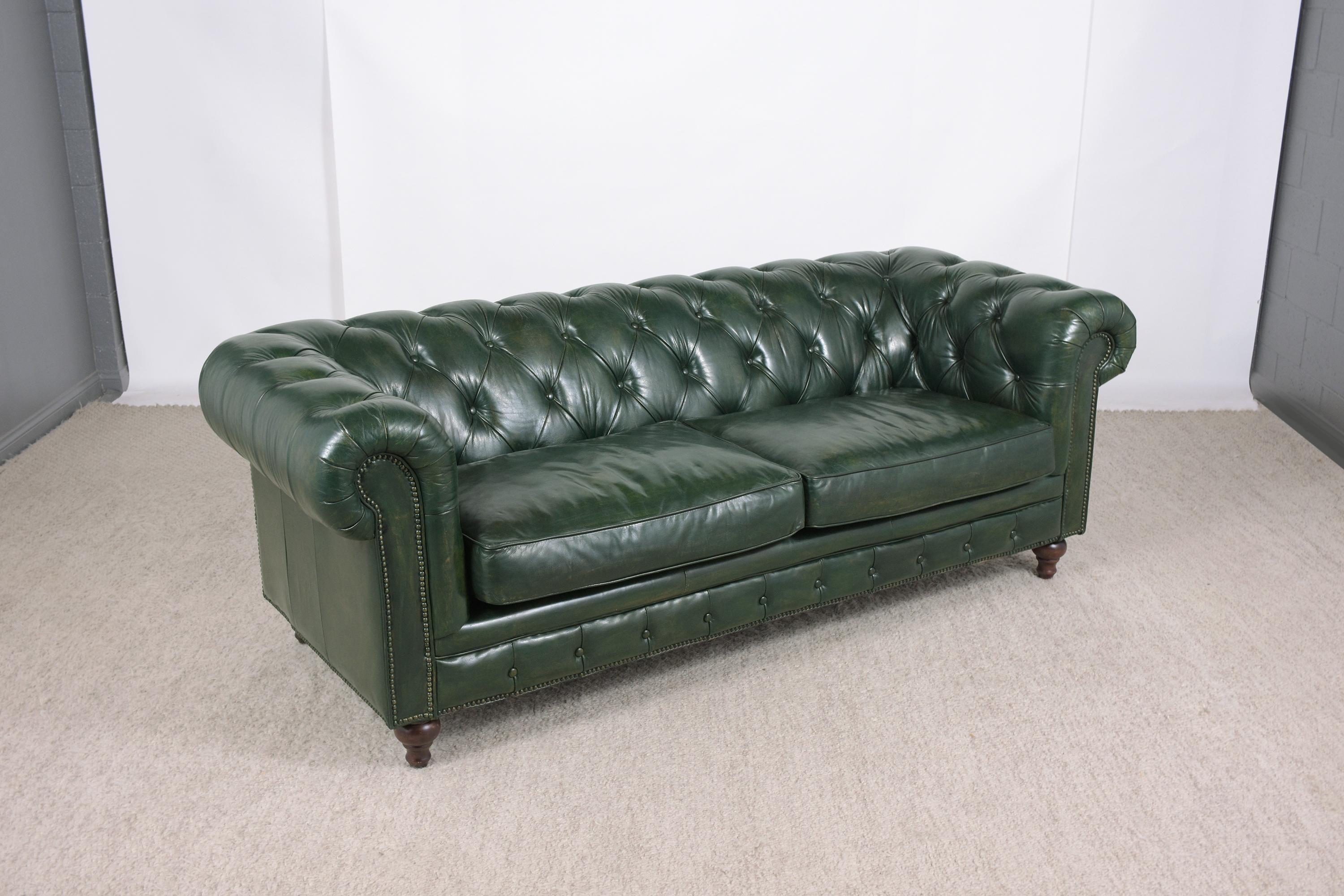green chesterfield sofa