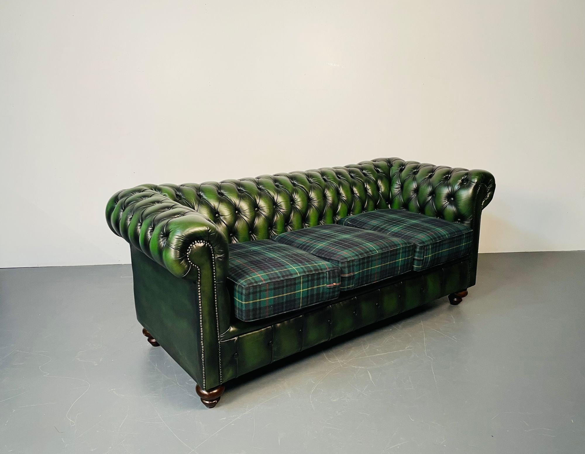 dark green sofa leather