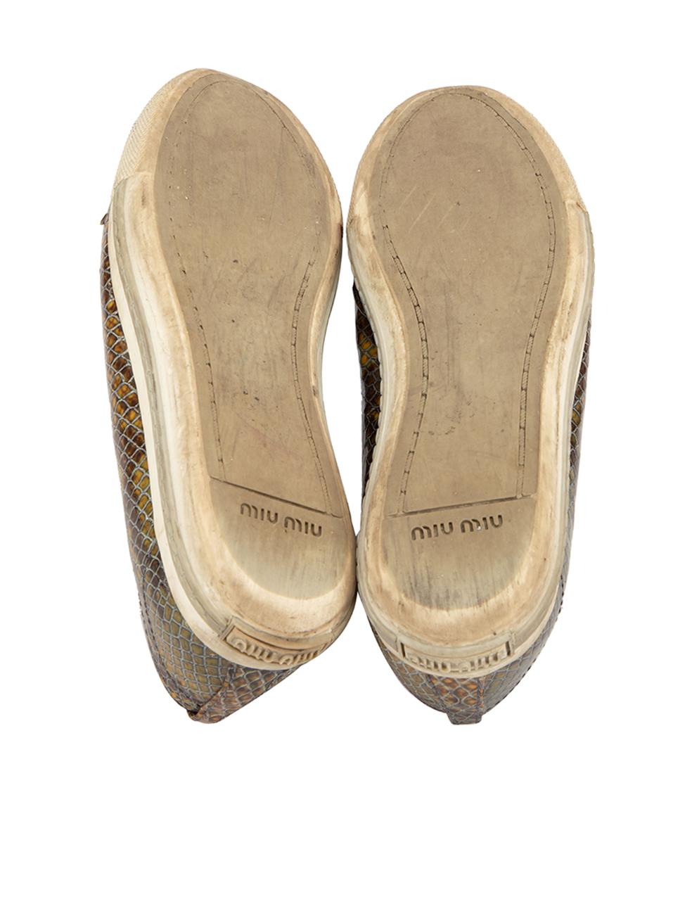 Green Leather Lizard-Effect Embellished Cap-Toe Low Trainers Size IT 37.5 In Good Condition In London, GB