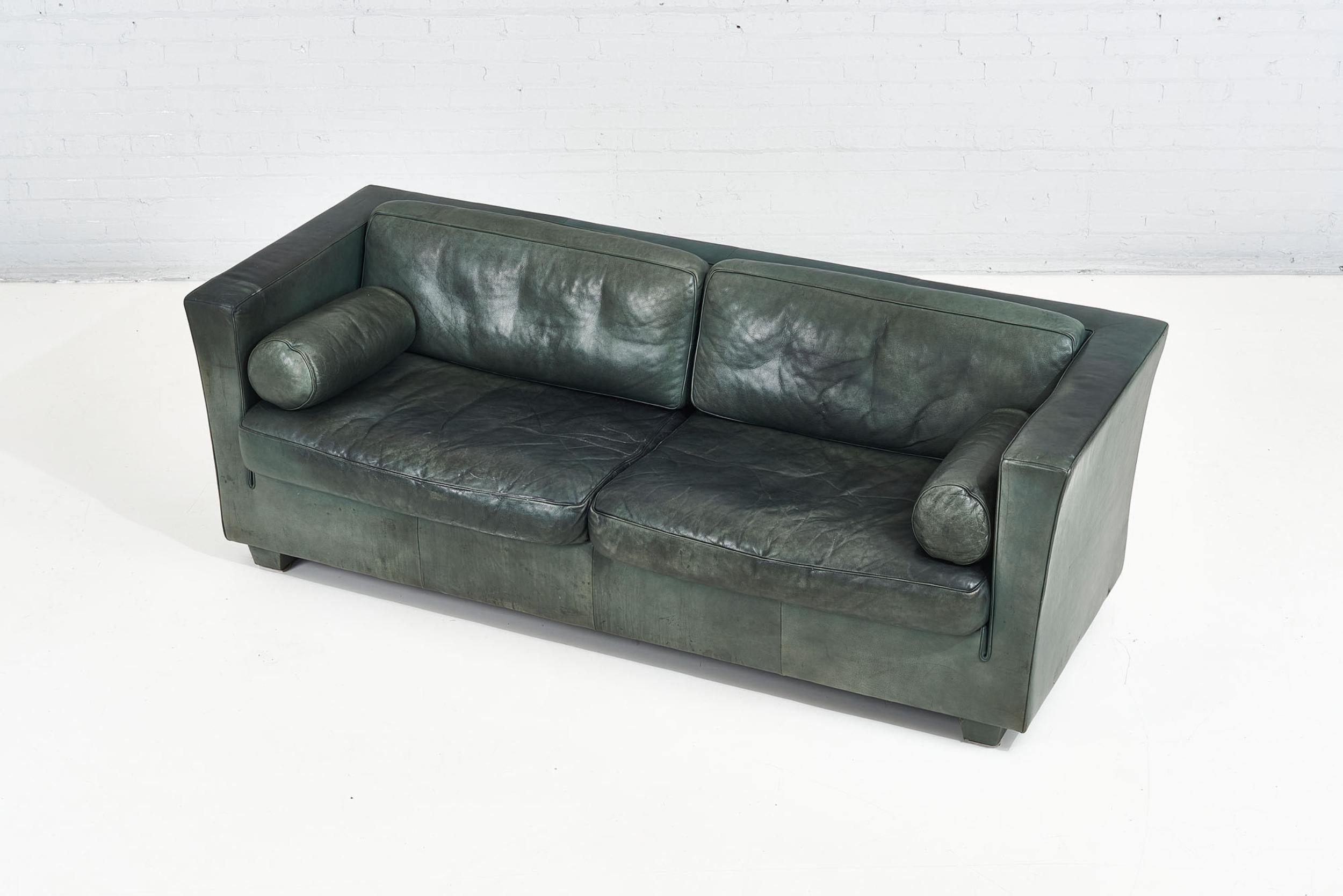 Lotus-Sofa aus grünem Leder von Andree Putman für De sede, 1990 (amerikanisch)