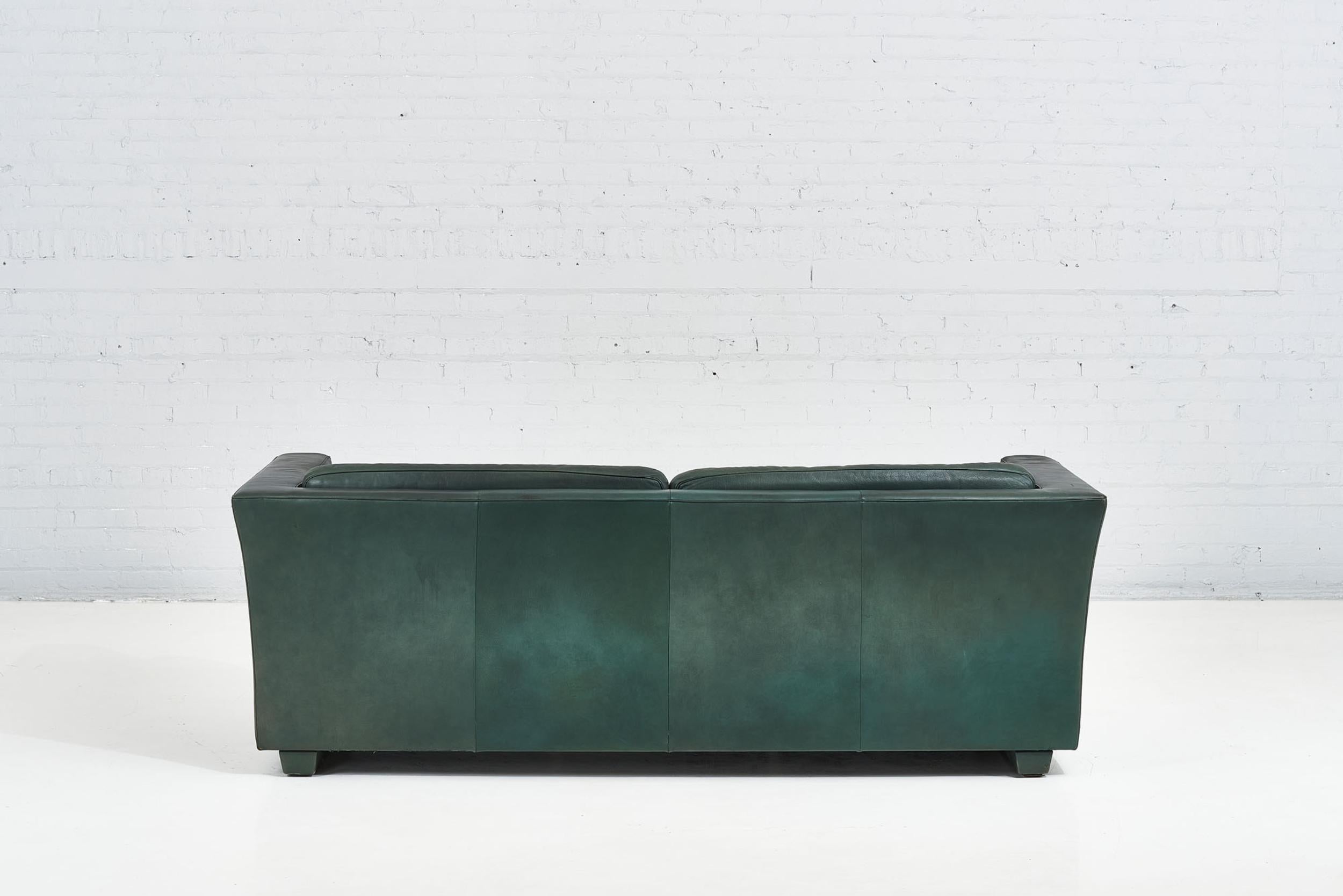 Lotus-Sofa aus grünem Leder von Andree Putman für De sede, 1990 (Ende des 20. Jahrhunderts)