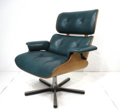 Eames styled Green Leather Lounge Chair