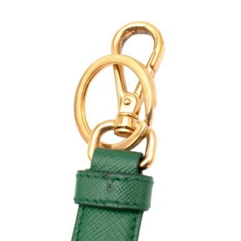 Gray Green leather Lucky Charm keyring For Sale