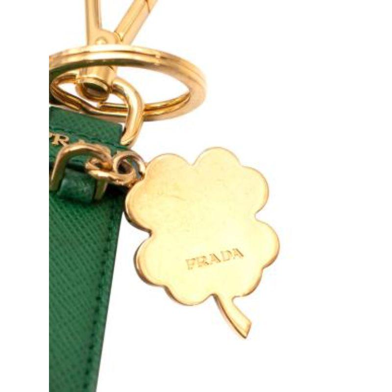 Women's or Men's Green leather Lucky Charm keyring For Sale