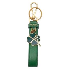 Green leather Lucky Charm keyring