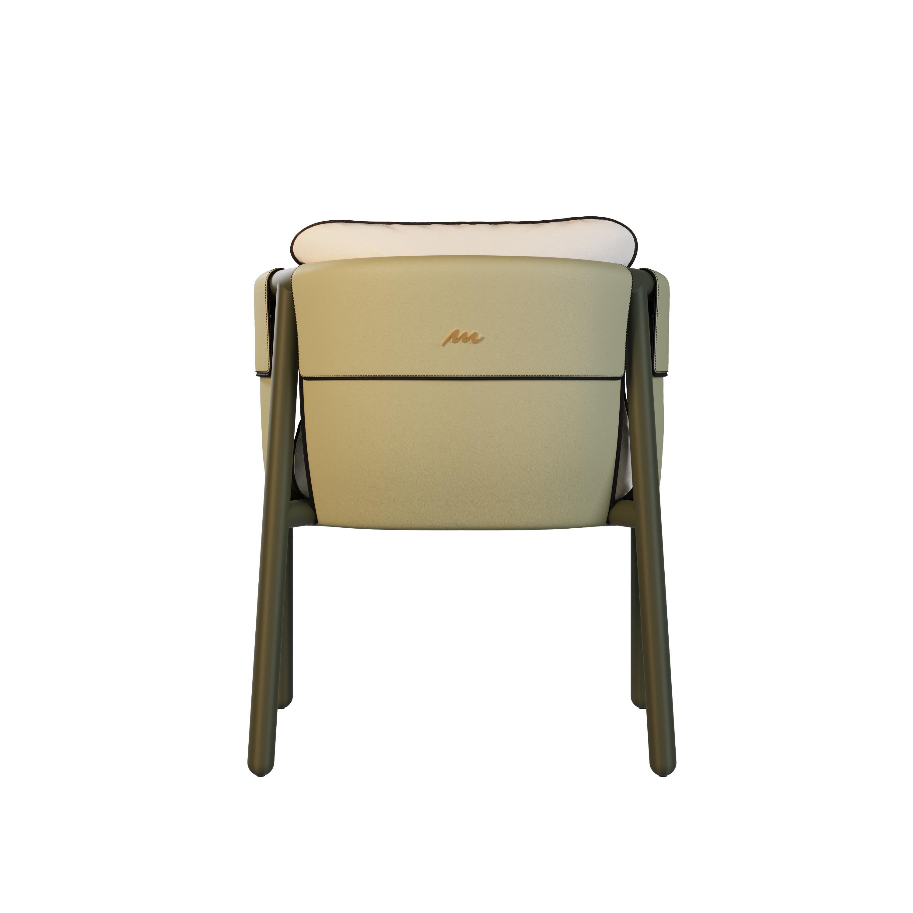 Silla de comedor moderna para exterior tapizada en piel verde en Nuevo estado para la venta en Santo Tirso, PT