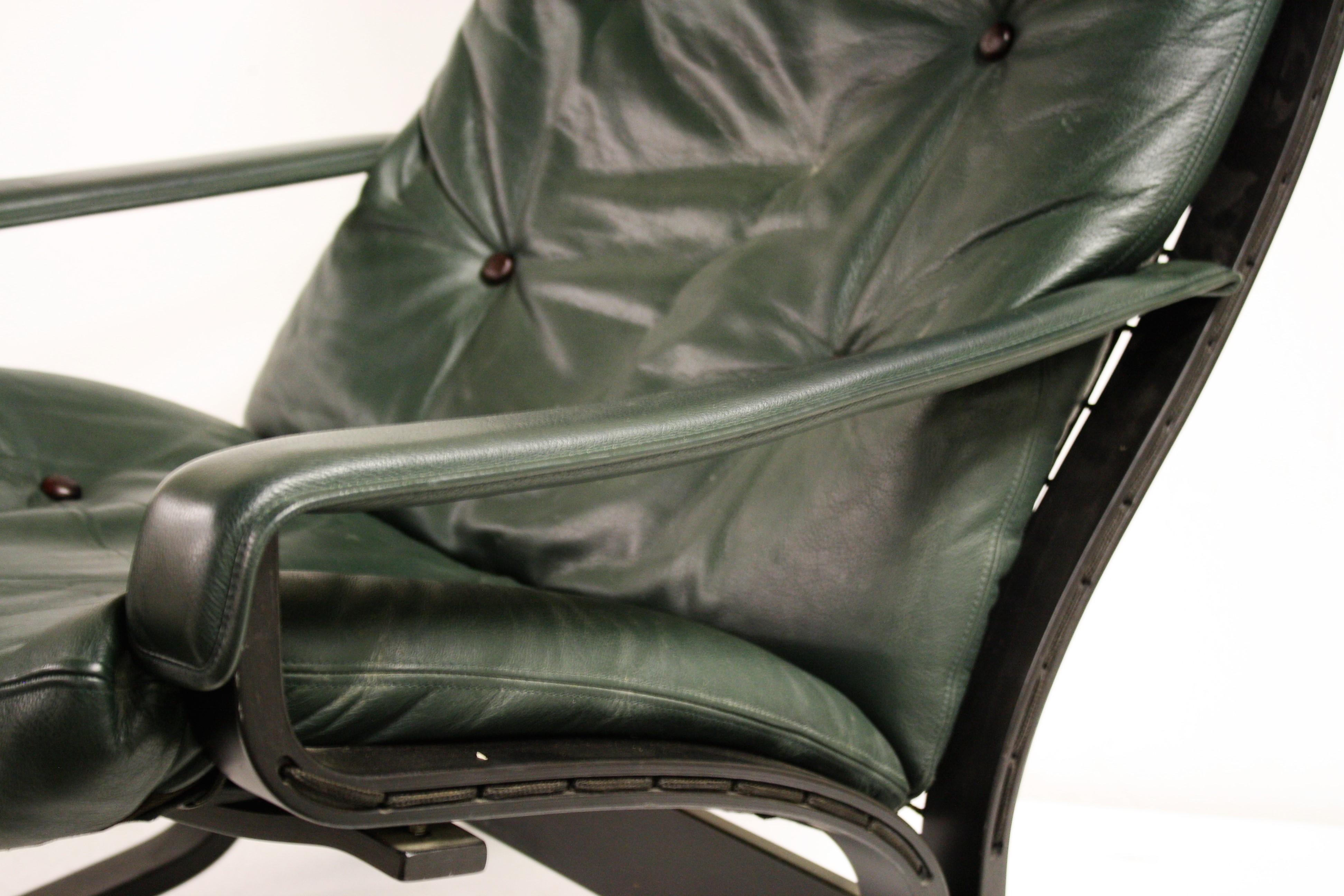 Green Leather Siesta Chair by Ingmar Relling for Westnofa, 1970s 4
