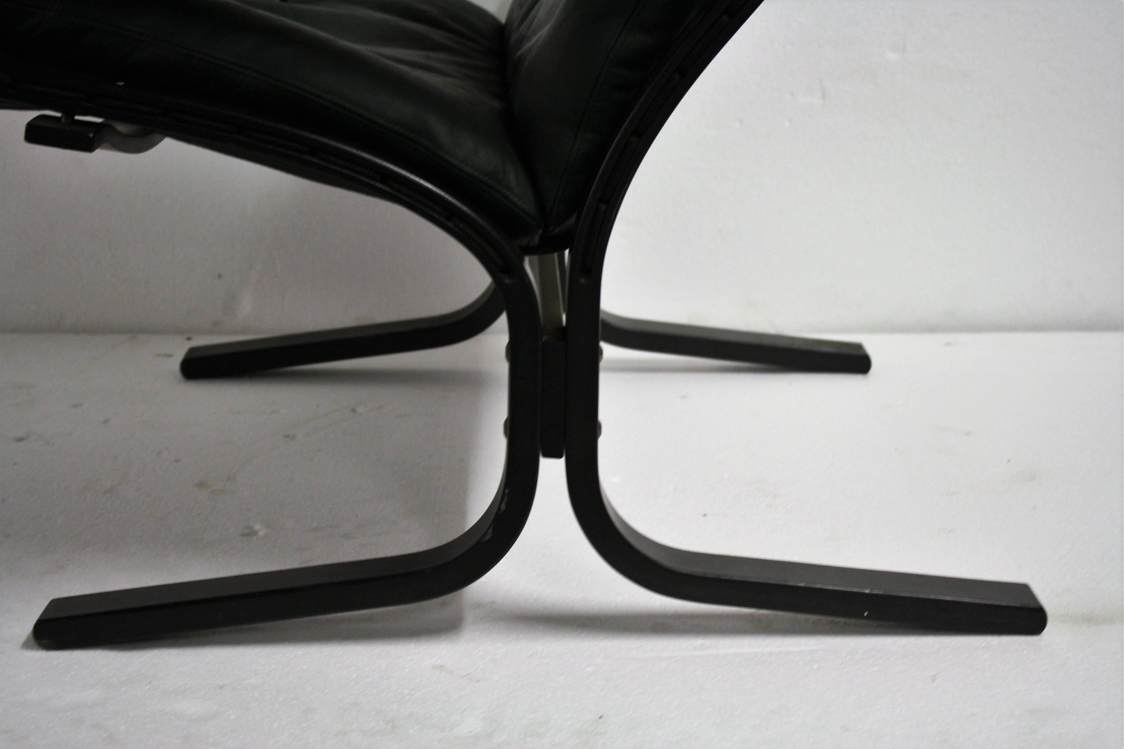 Green Leather Siesta Chair by Ingmar Relling for Westnofa, 1970s 5