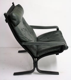 Chaise Siesta en Cuir Vert par Ingmar Relling pour Westnofa:: 1970s