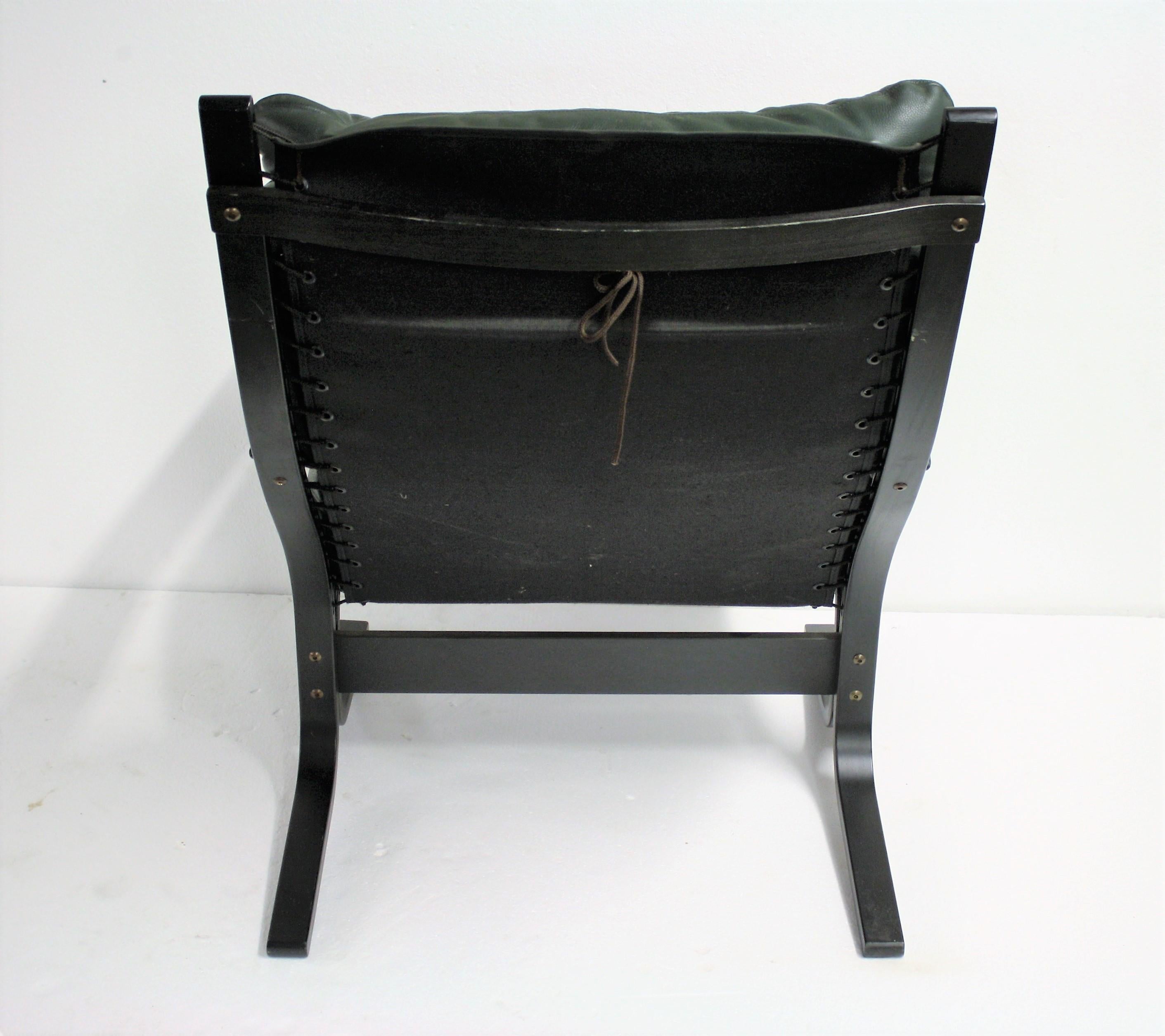 Norwegian Green Leather Siesta Chair by Ingmar Relling for Westnofa, 1970s