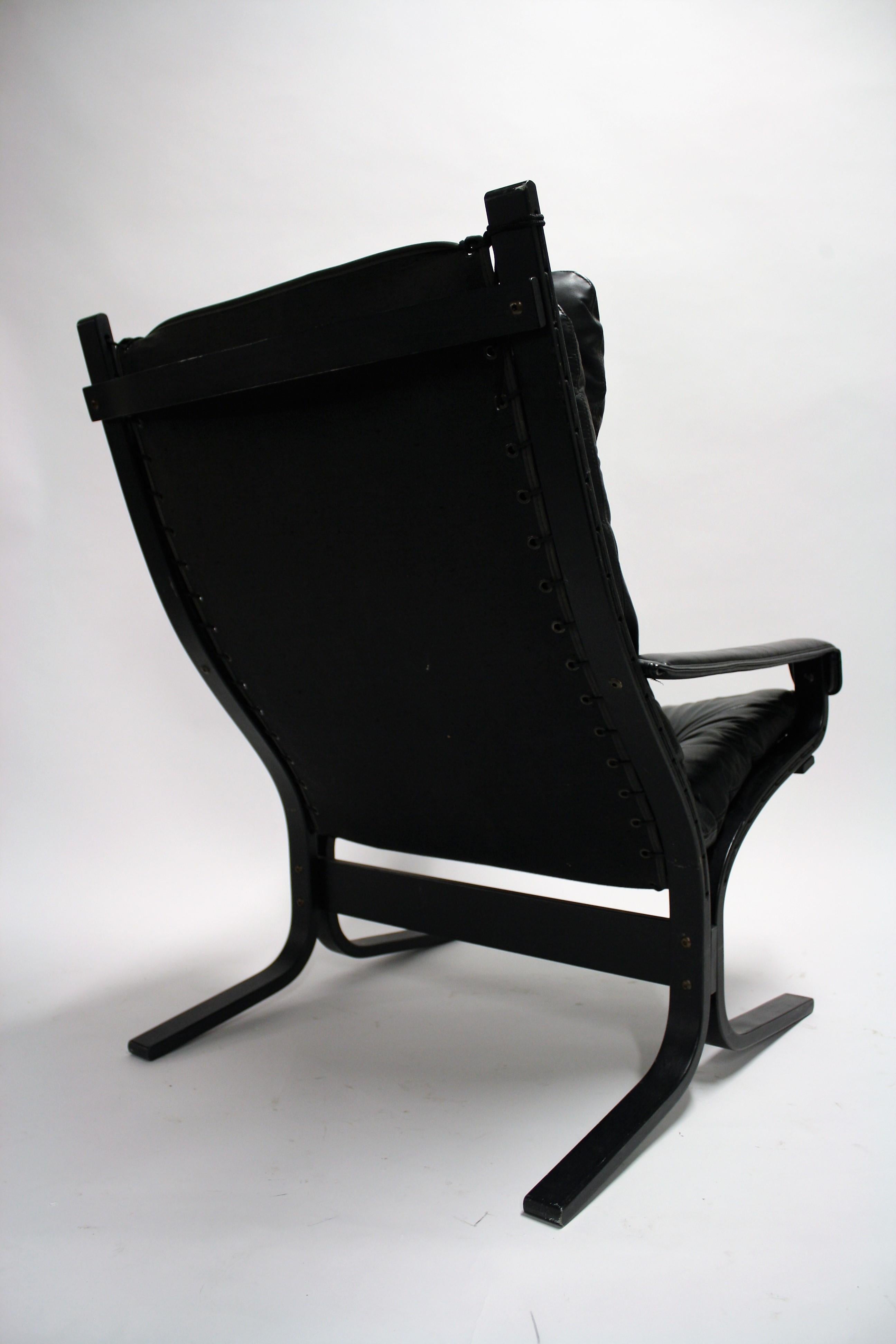 black Leather Siesta Chair by Ingmar Relling for Westnofa, 1970s 1