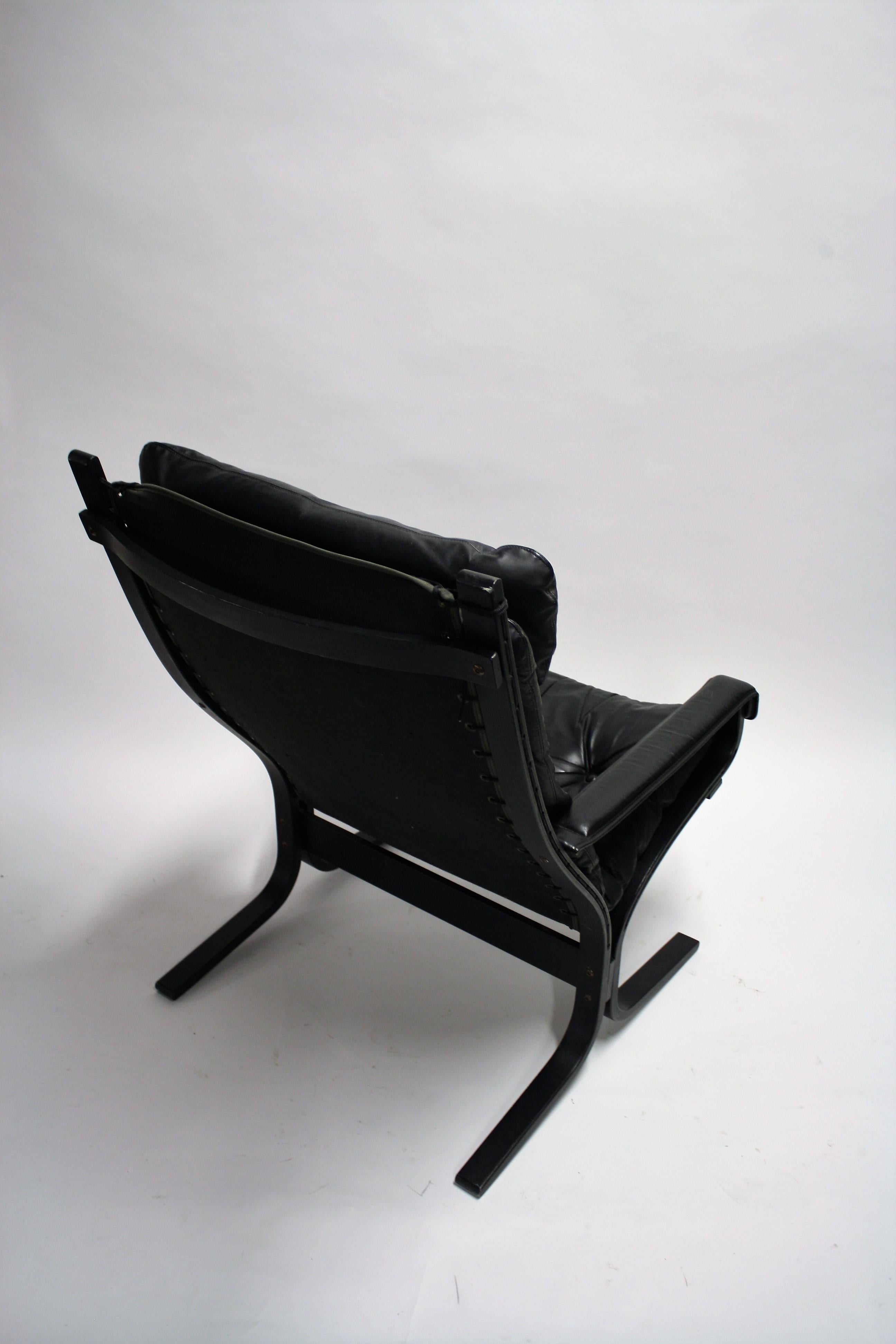 black Leather Siesta Chair by Ingmar Relling for Westnofa, 1970s 2