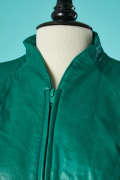 Traje-falda de cuero verde Michael Hoban North Beach Leather