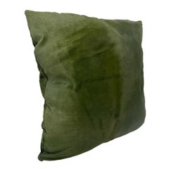 Green Leather Throw Pillow