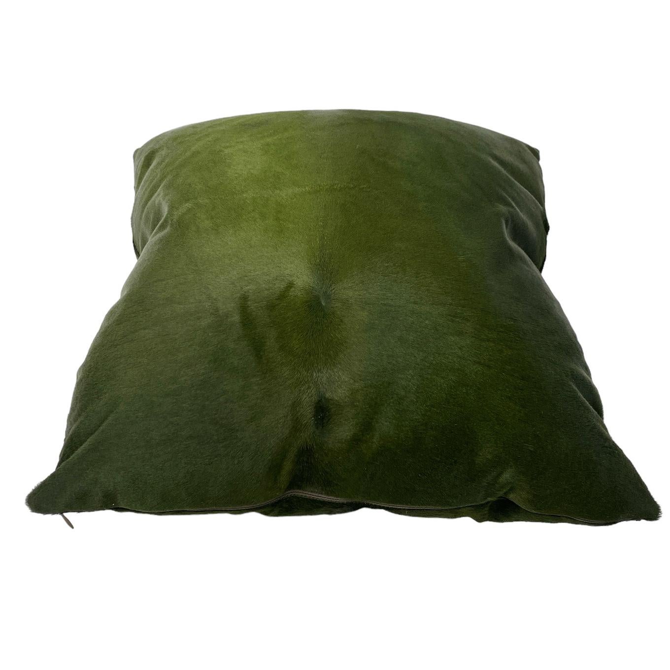 Other Green Leather Throw Pillow For Sale