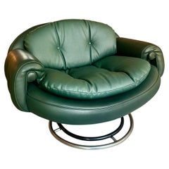 Green Leatherette Armchair by Mario Marenco, Italy, 1970s