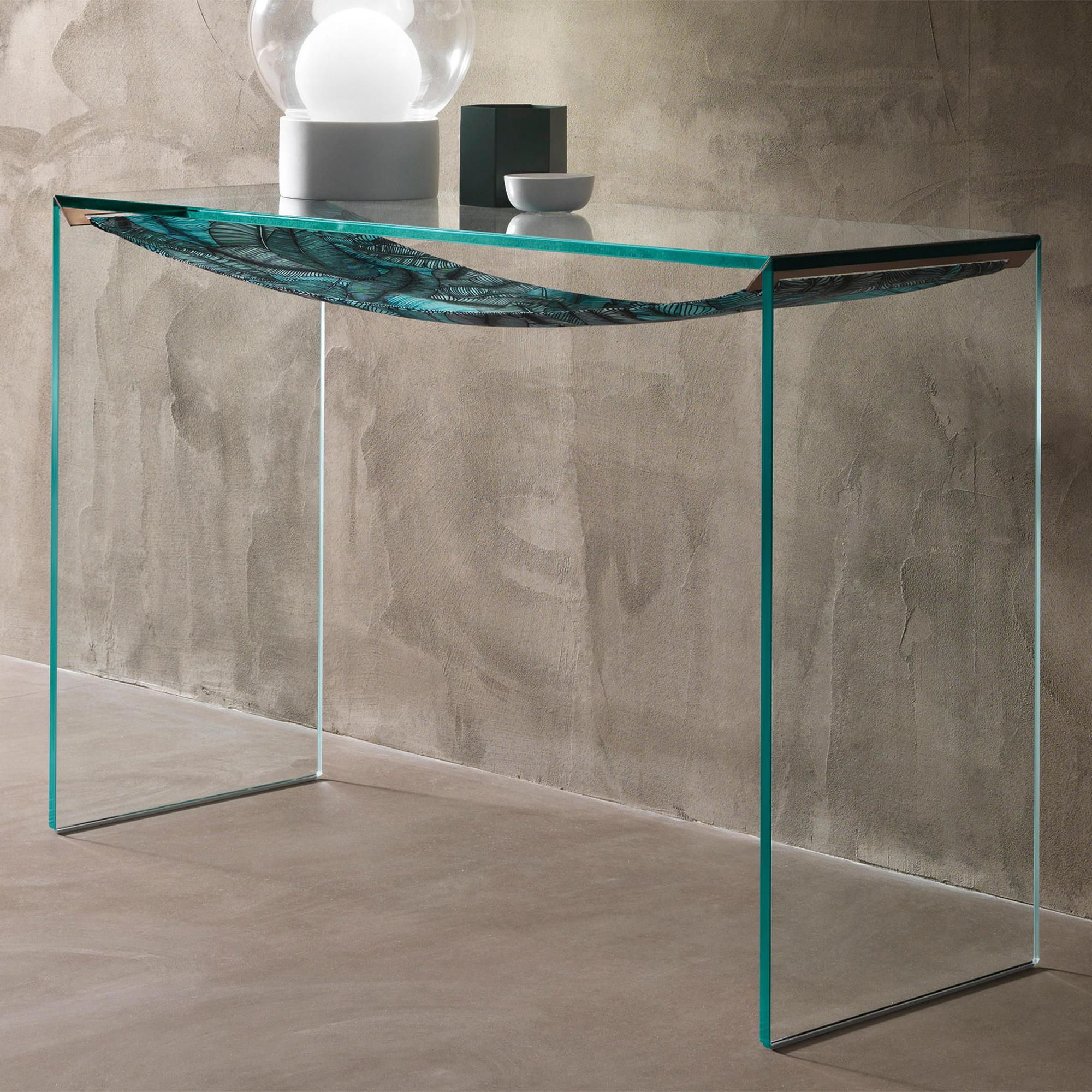Italian Green Leaves Console Table For Sale