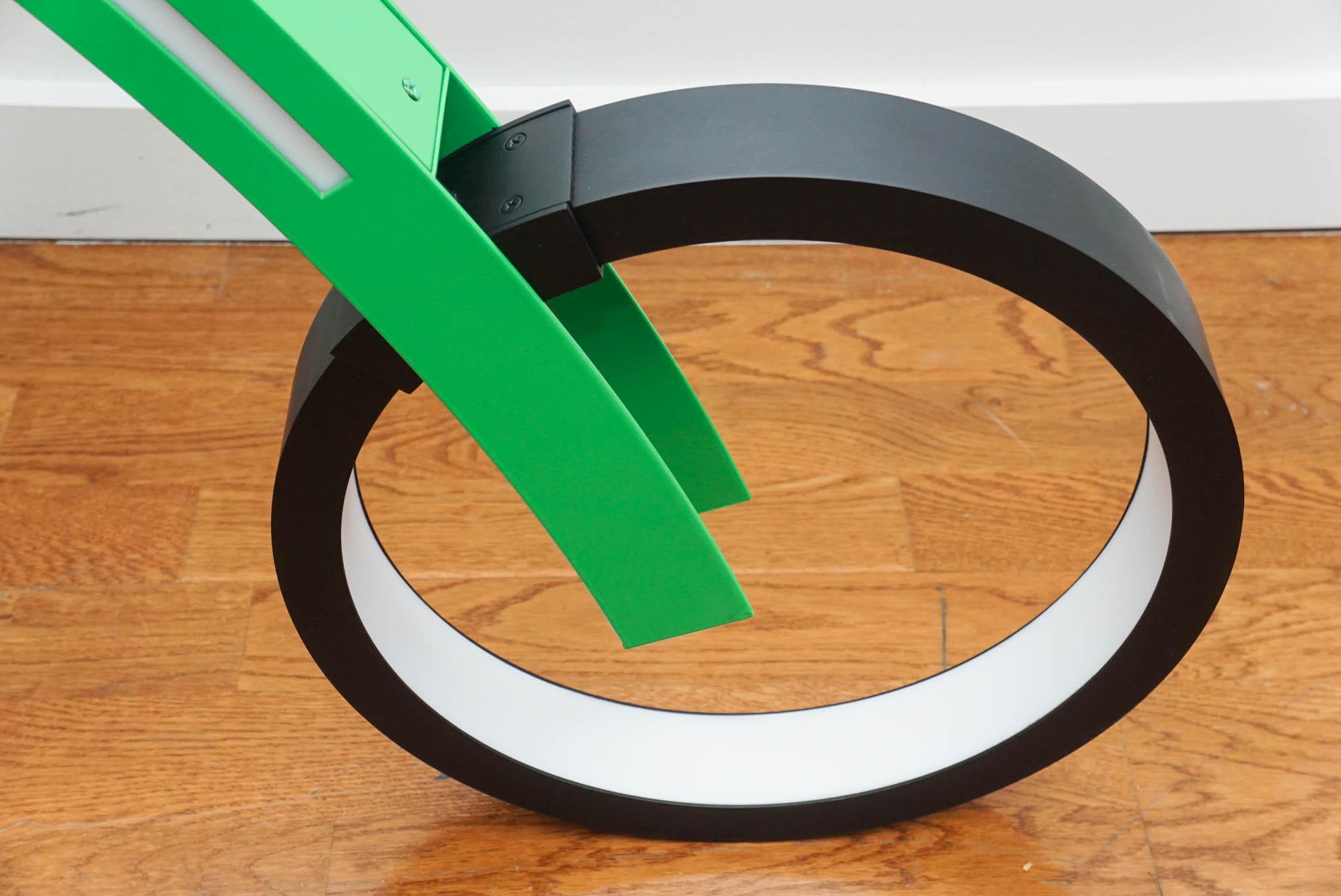 Green LED Bicycle Ceiling Light Fixture For Sale 1
