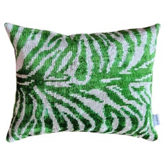 Green leopard Silk Velvet Handmade Pillow