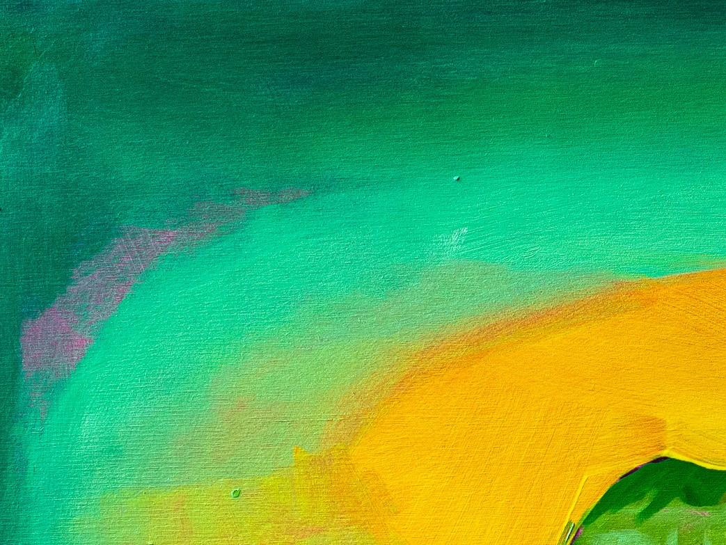 Américain Green Light par James Mattison, 20x20, huile sur toile de bois, 2023 en vente