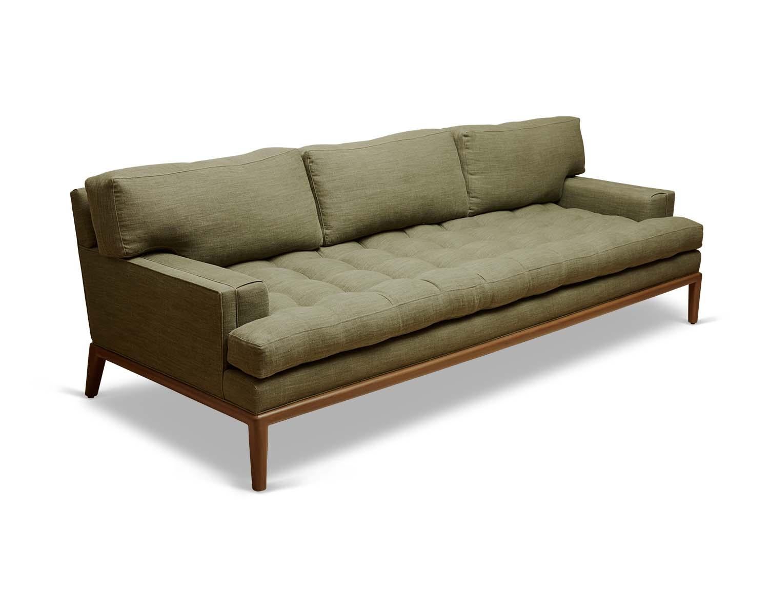 Green Linen and Walnut Forster Sofa by LawsonFenning For Sale at 1stDibs green linen couch