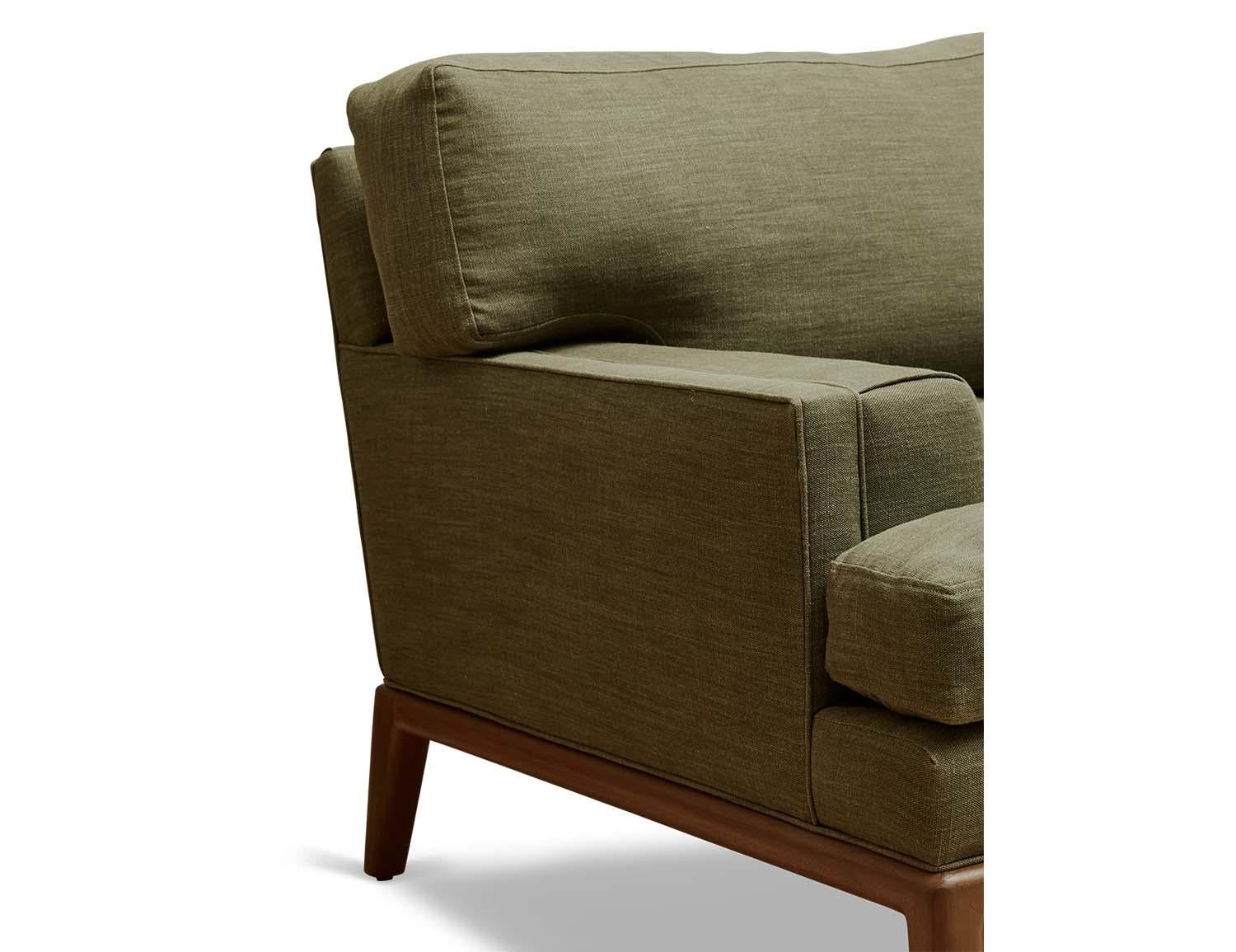 Green Linen and Walnut Forster Sofa by LawsonFenning For Sale at 1stDibs green linen couch