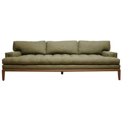 Green Linen and Walnut Forster Sofa by Lawson-Fenning