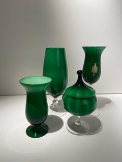 Green Lot of French Versailles and Italian Empoli Vases