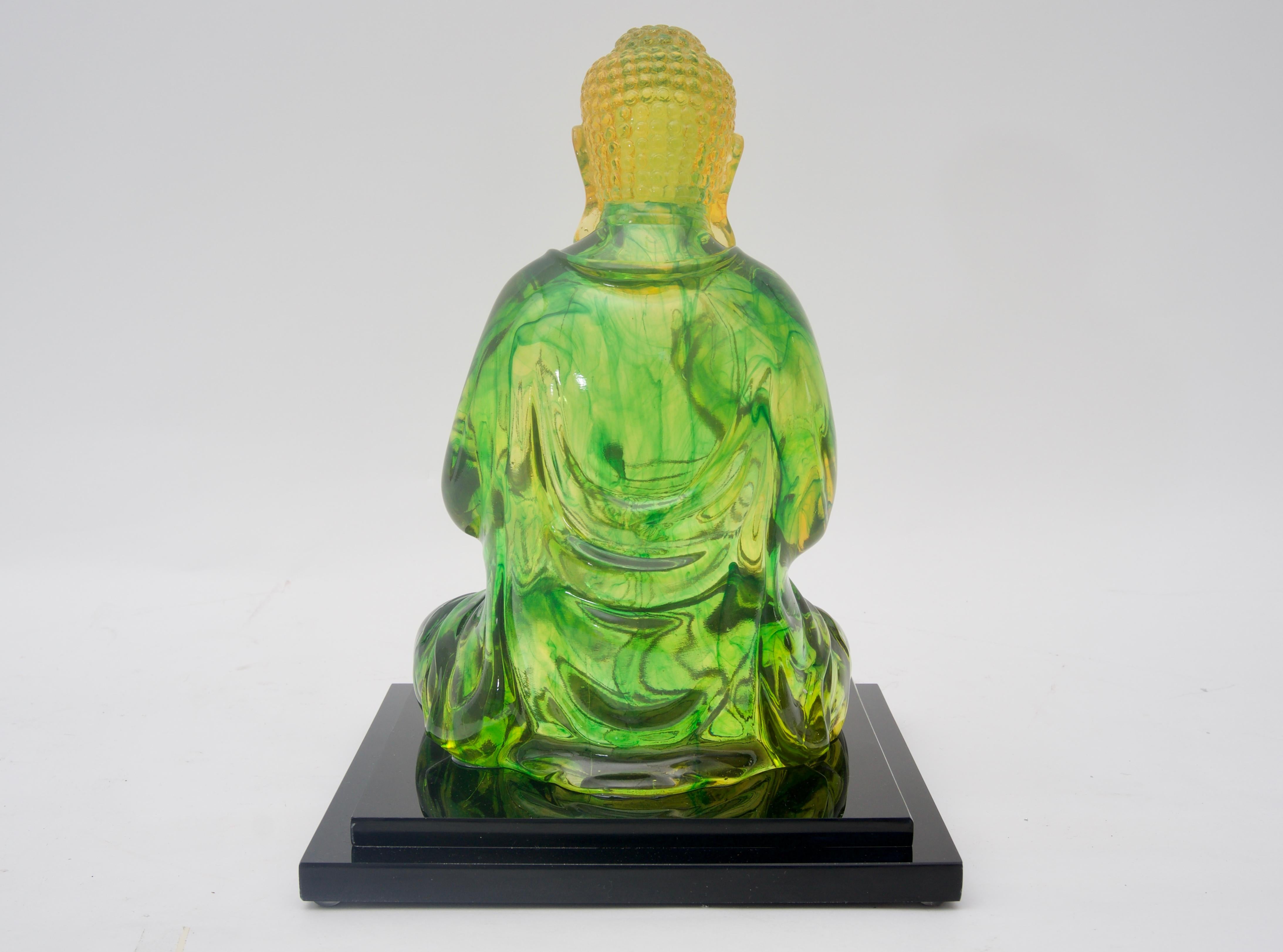 Modern Green Lucite Buddha Figure