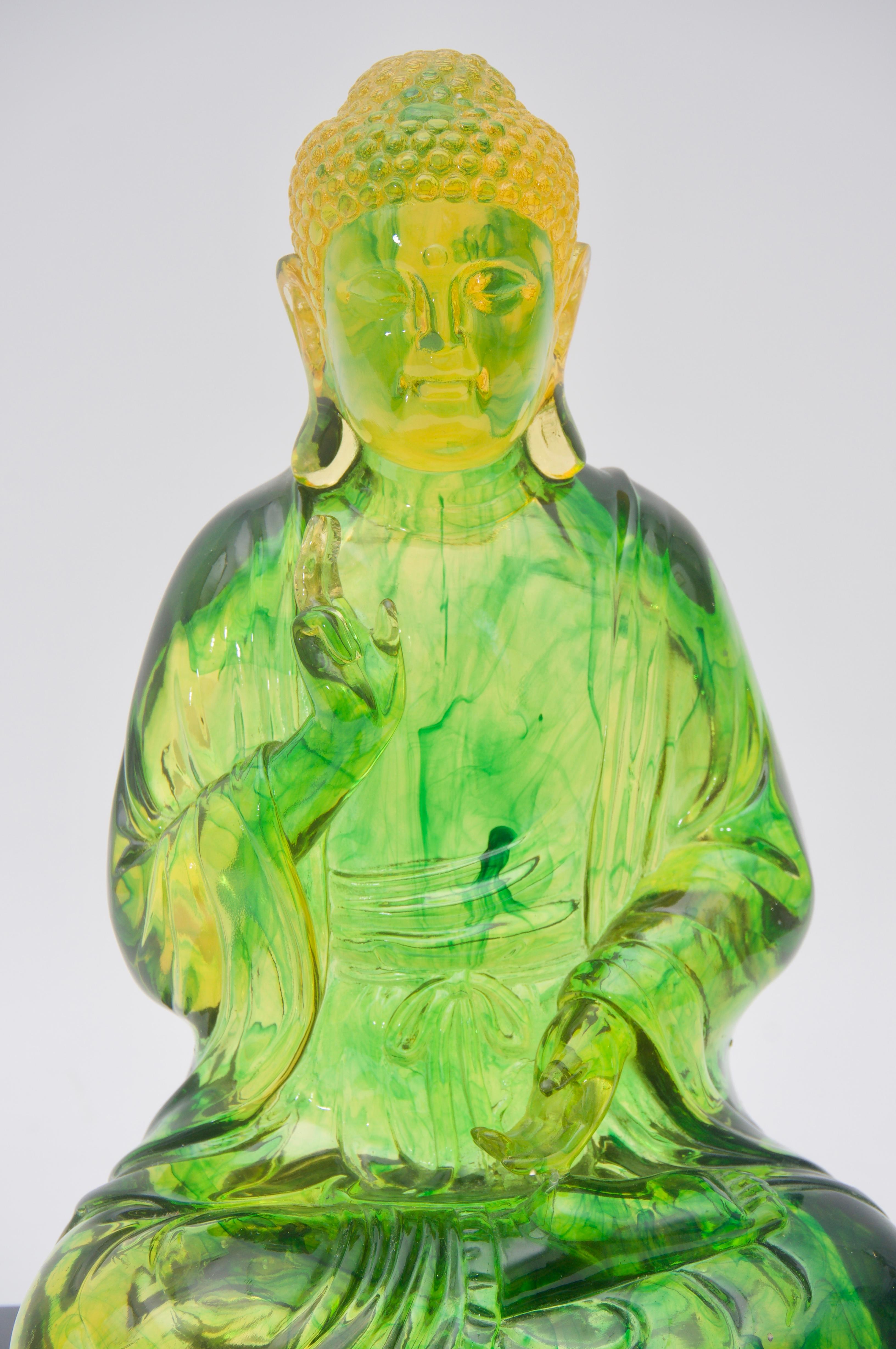 20th Century Green Lucite Buddha Figure