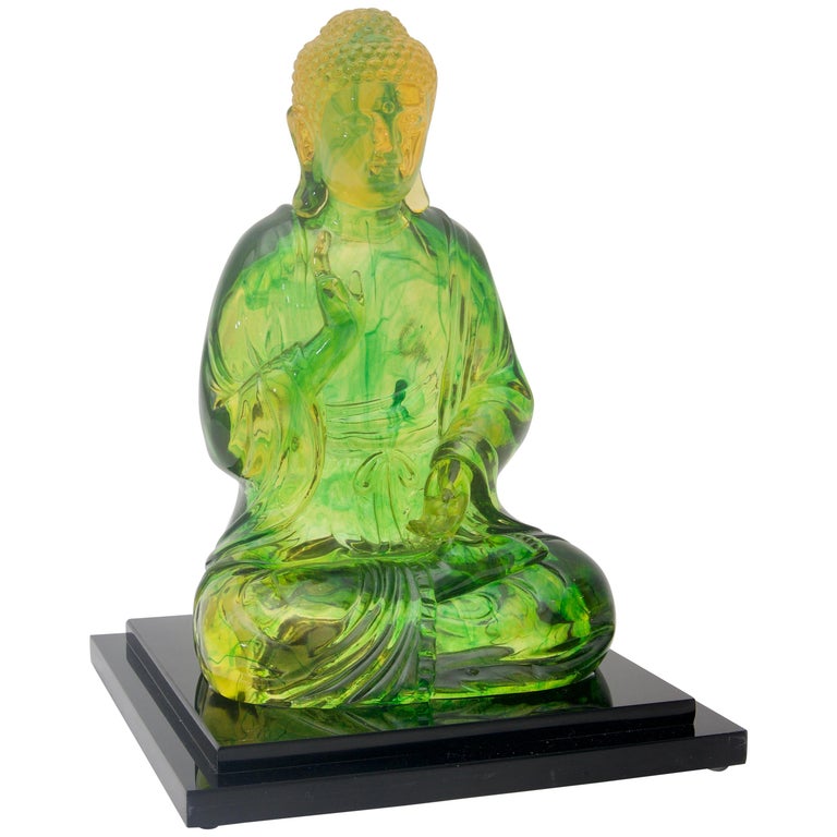 Green Lucite Buddha Figure