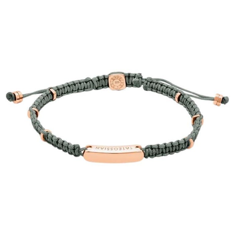 Bracelet Macram vert avec baton en or rose, taille XS En vente sur 1stDibs