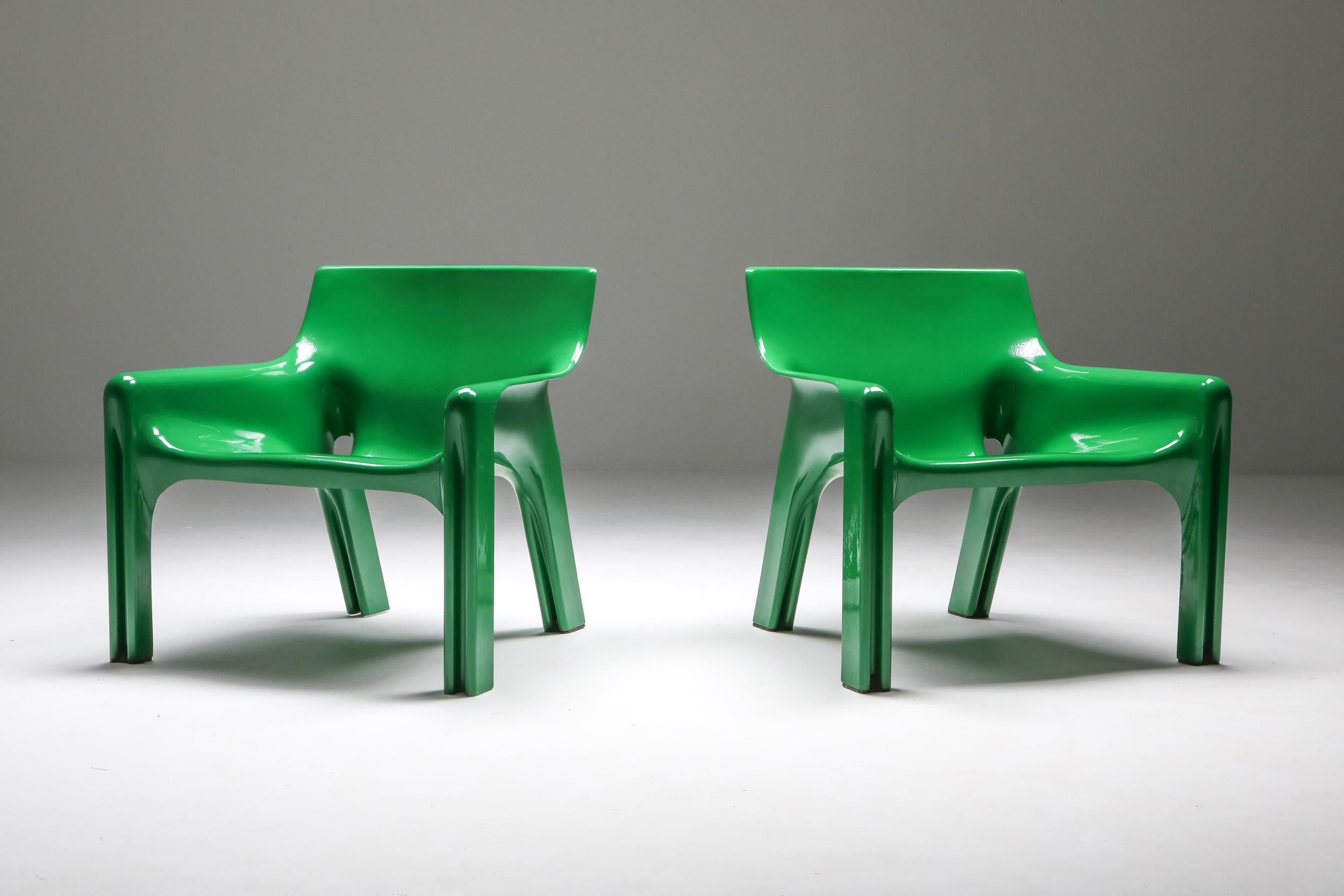 Green Magistretti 'Vicario' Armchairs 3