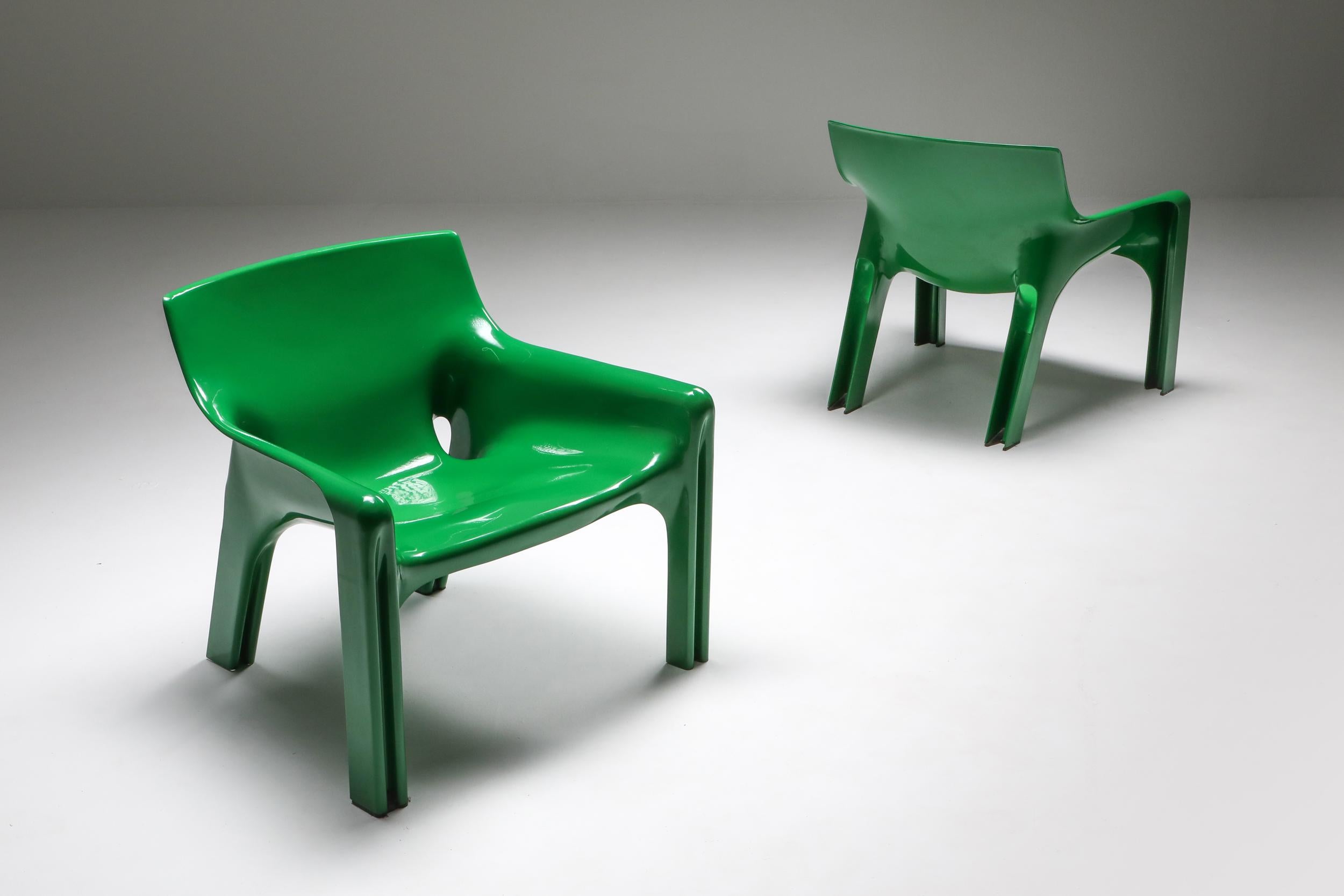 Green Magistretti 'Vicario' Armchairs 4