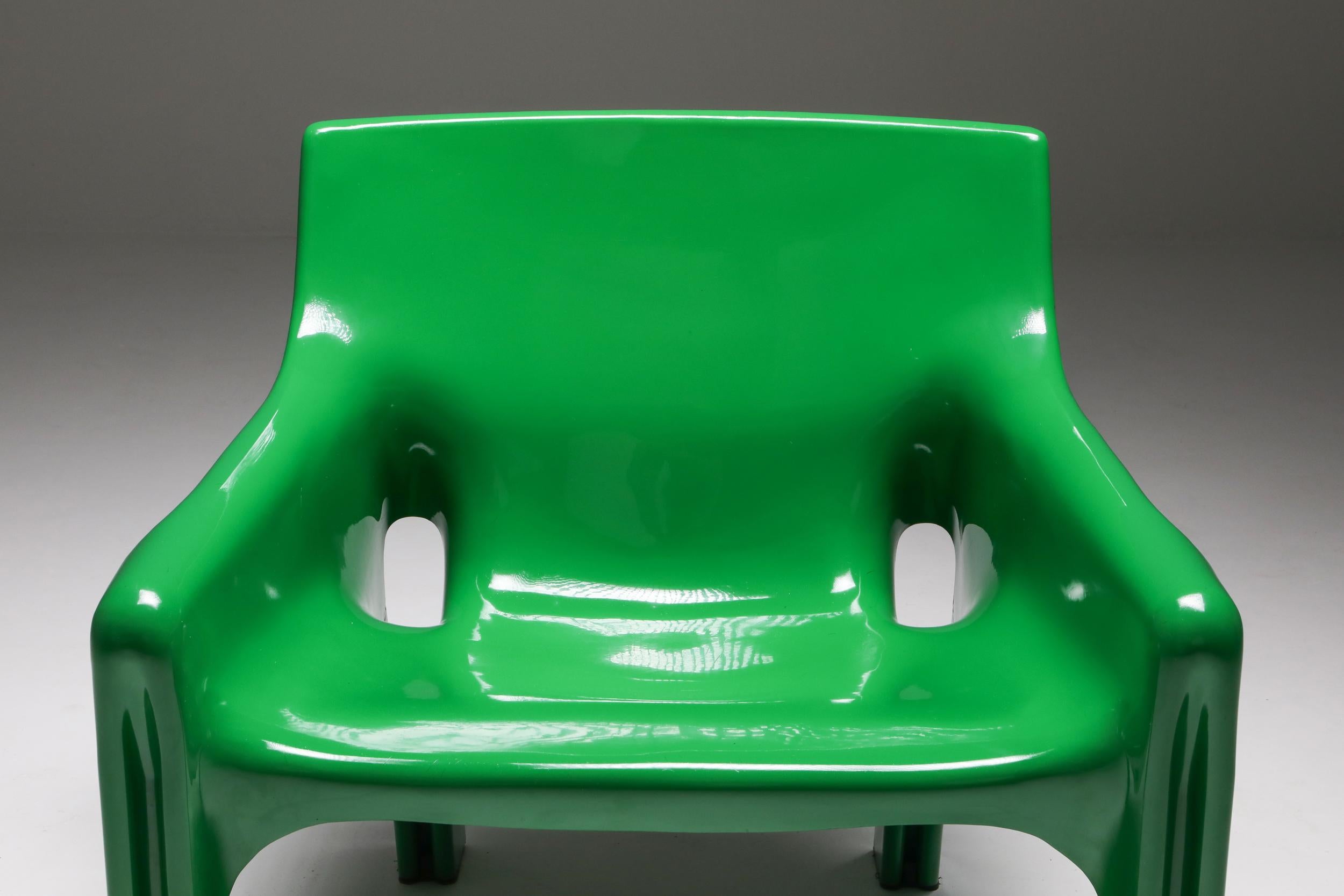 Late 20th Century Green Magistretti 'Vicario' Armchairs