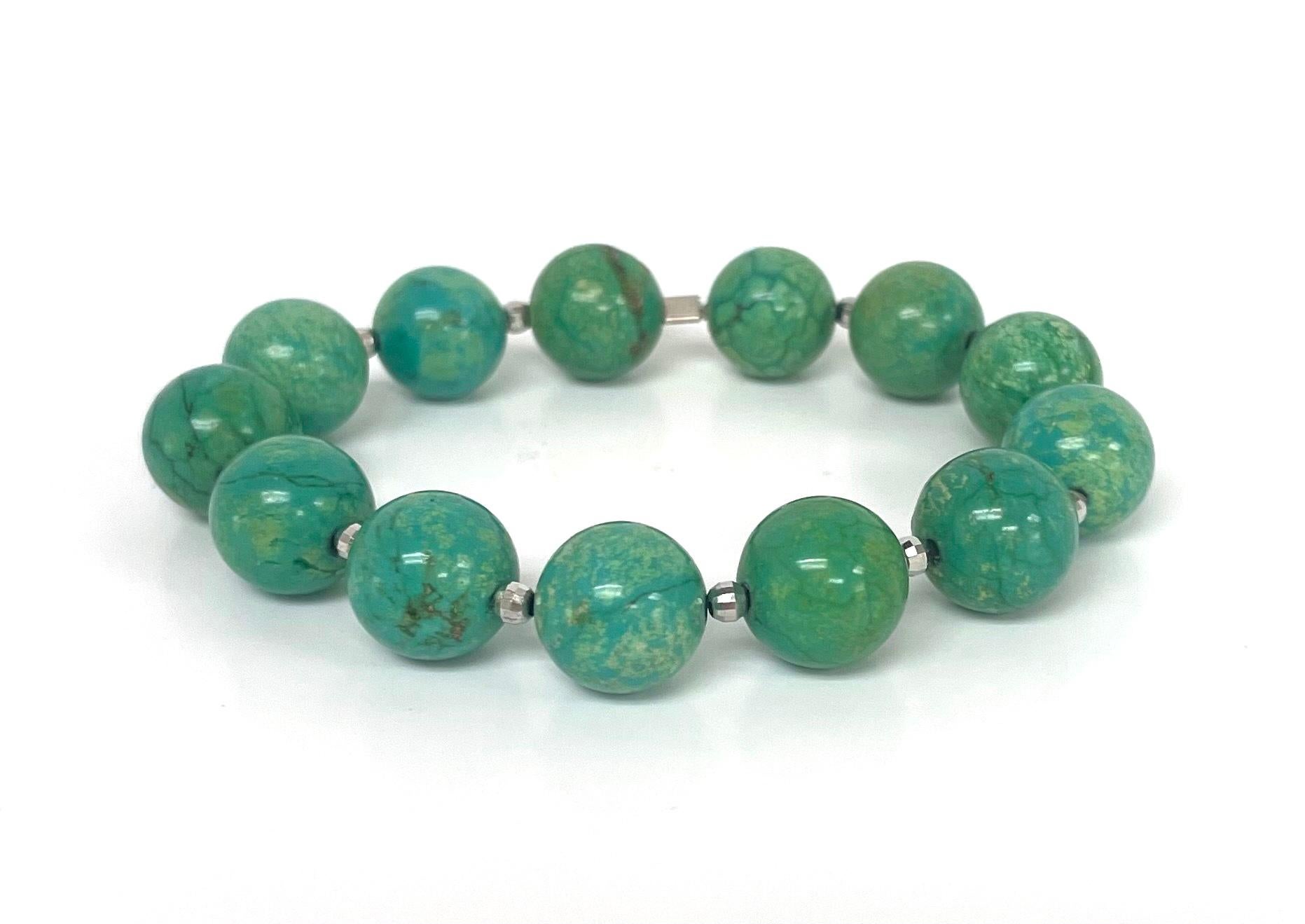 Artisan Green Magnesite Paradizia Bracelet For Sale