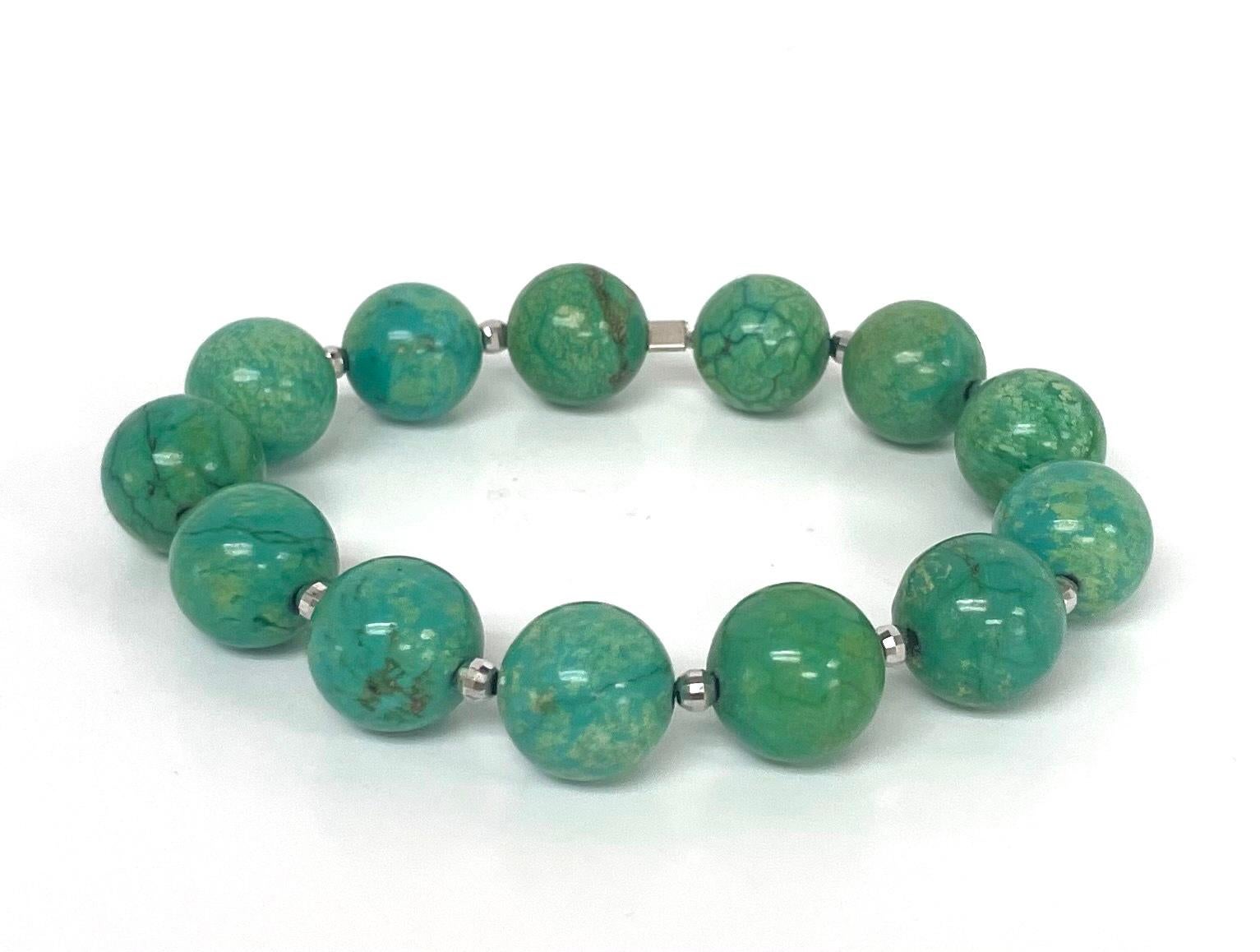 Green Magnesite Paradizia Bracelet For Sale
