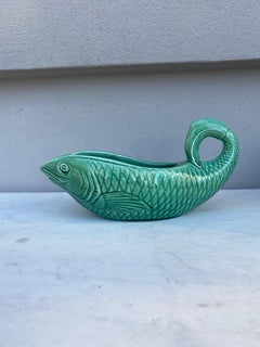 Green Majolica Fish Saucer Sarreguemines, circa 1930