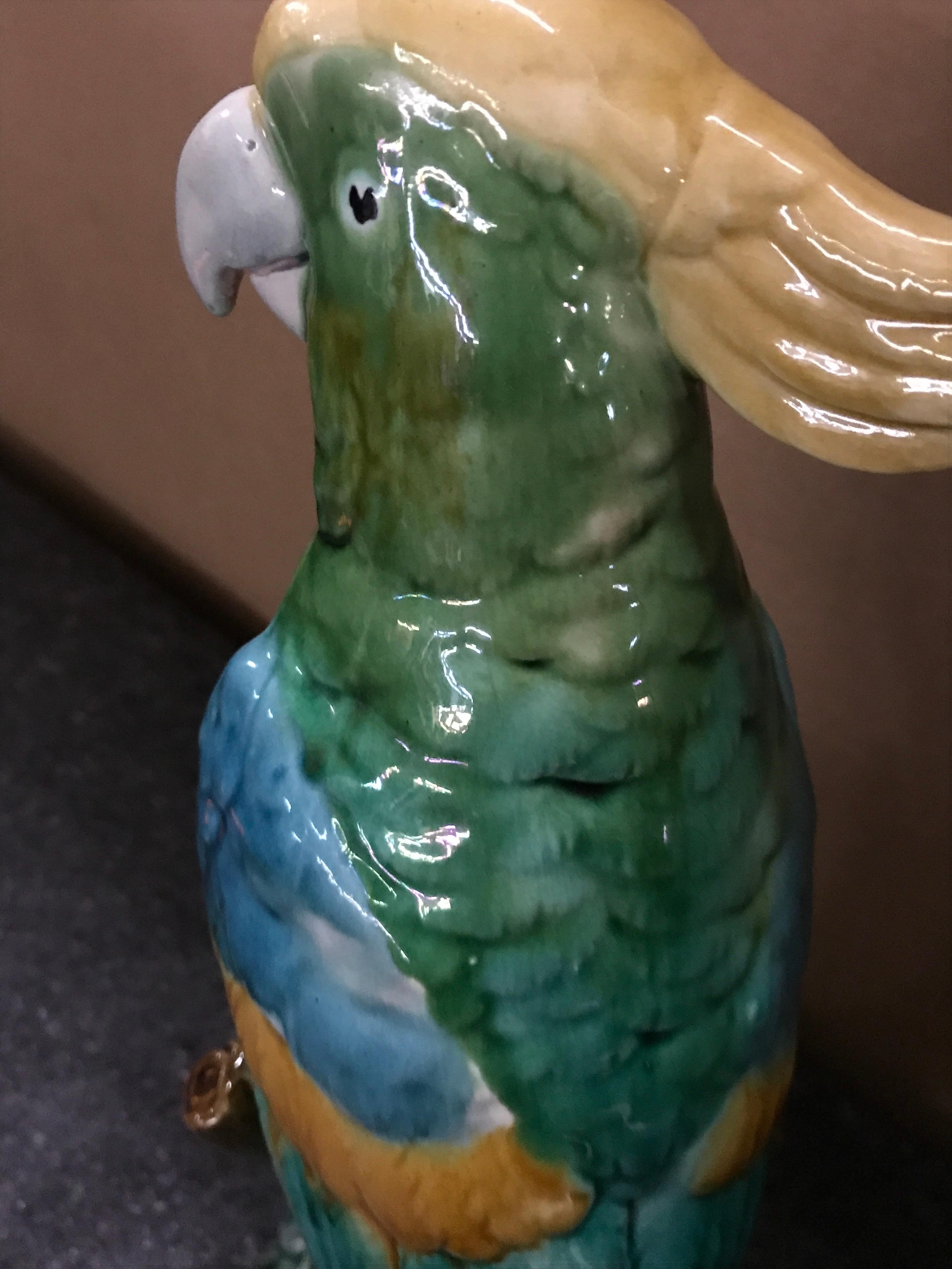 Green Majolica Parrot by Mintons 1