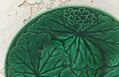 Green Majolica Plate Clairefontaine, circa 1890