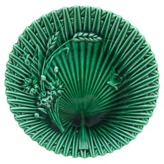 Green Majolica Wheat & Butterfly Plate Villeroy Boch