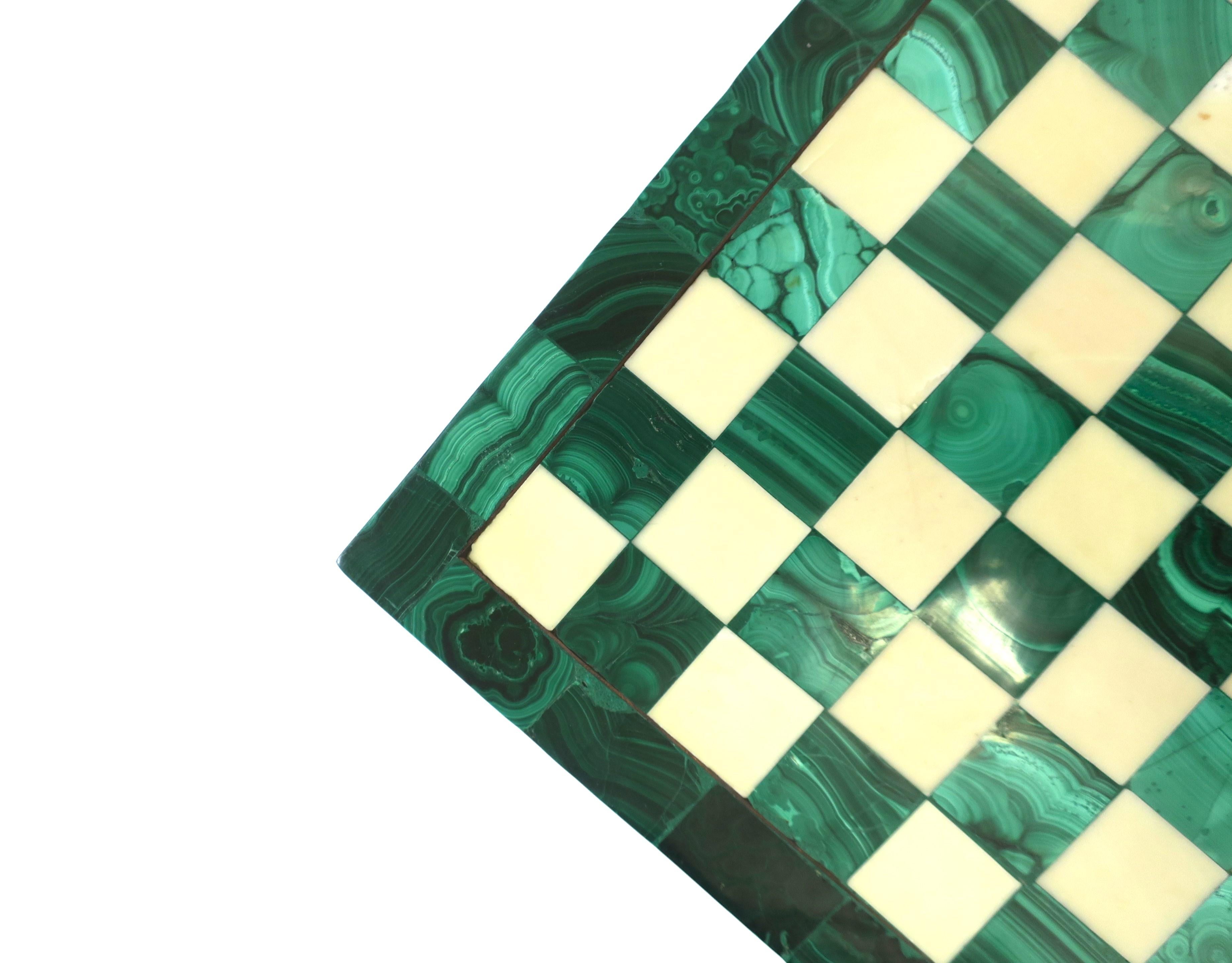 European Green Malachite and Marble Chess Board For Sale