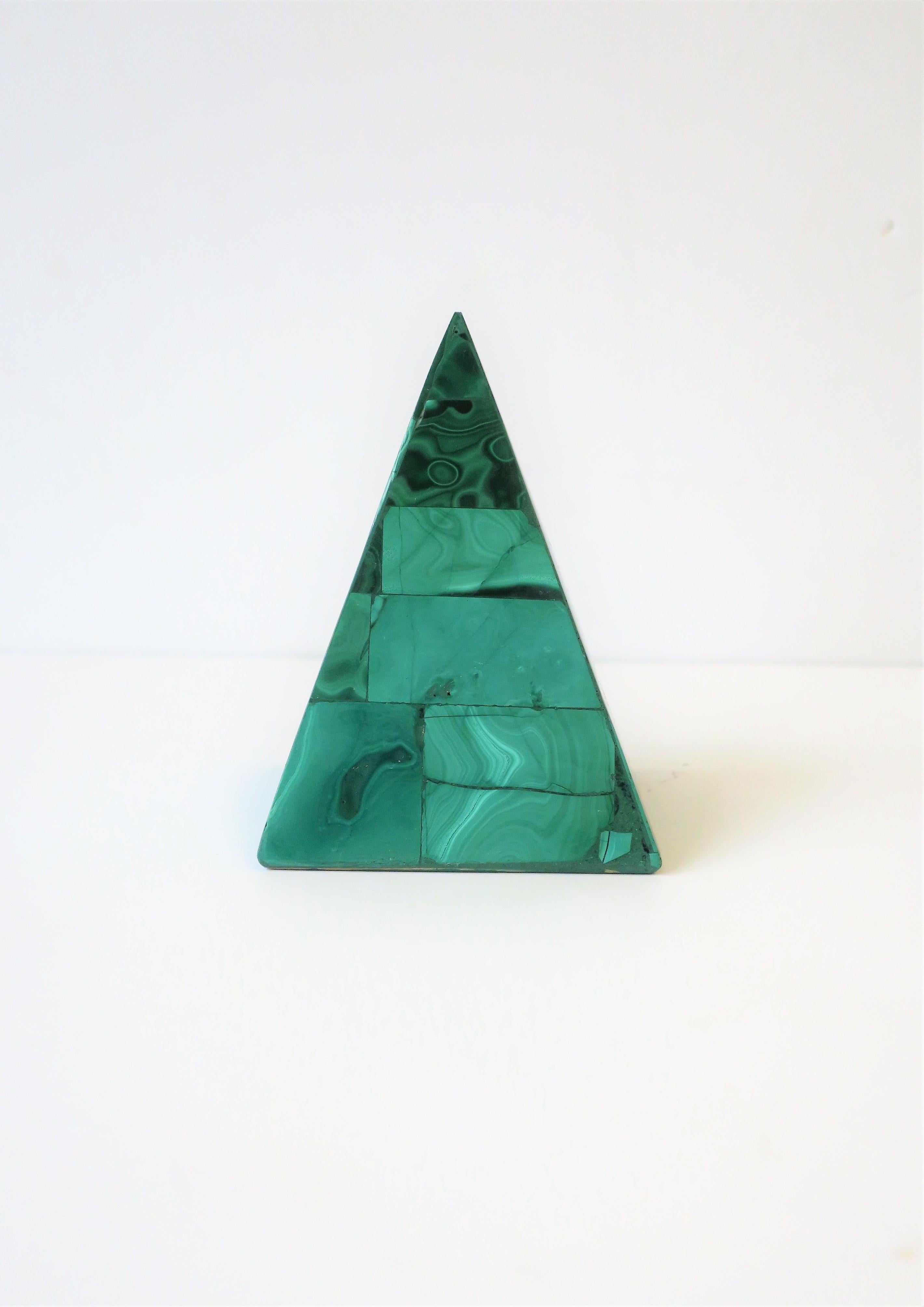 Modern Green Malachite Pyramid