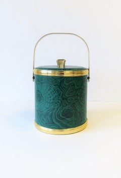 Green Malachite Style Ice Bucket by Georges Briard, ca. 1970s