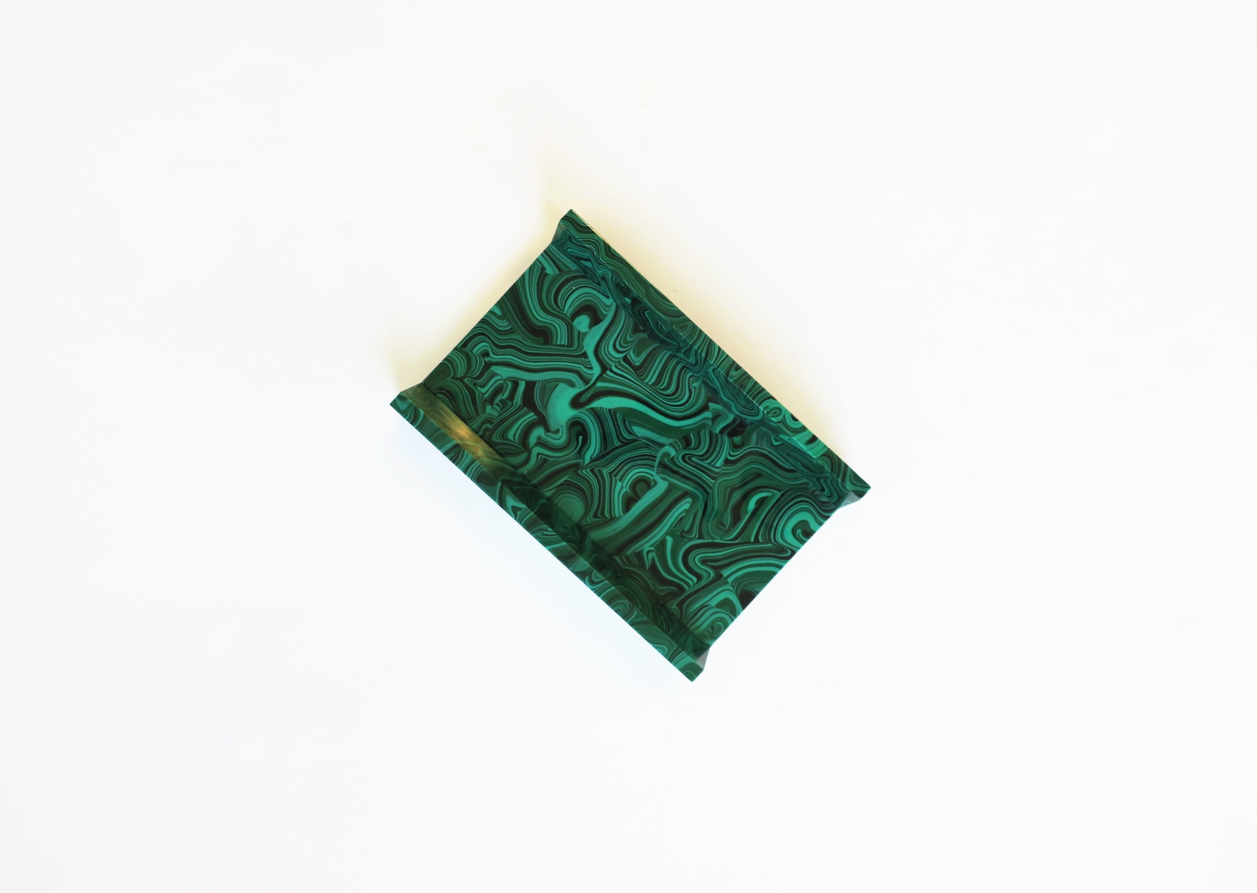 Green Malachite Style Paper Napkin or Hand-Towel Holder In Good Condition In New York, NY