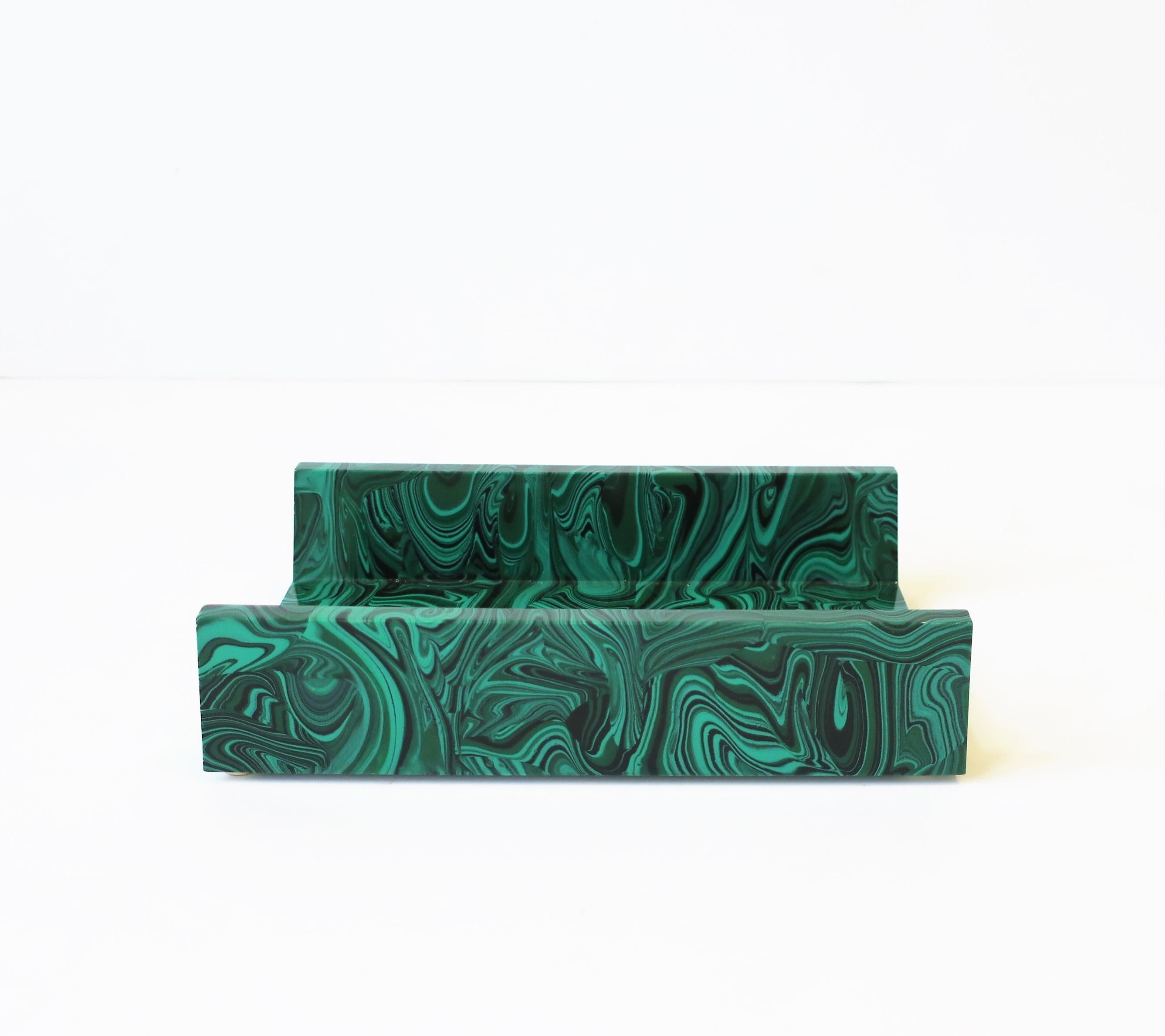 Resin Green Malachite Style Paper Napkin or Hand-Towel Holder